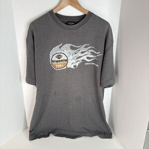 Vintage Harley Davidson Graphic T Shirt, XL, Grey, 2004 Sturgis Rally Motorcycle